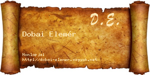 Dobai Elemér névjegykártya